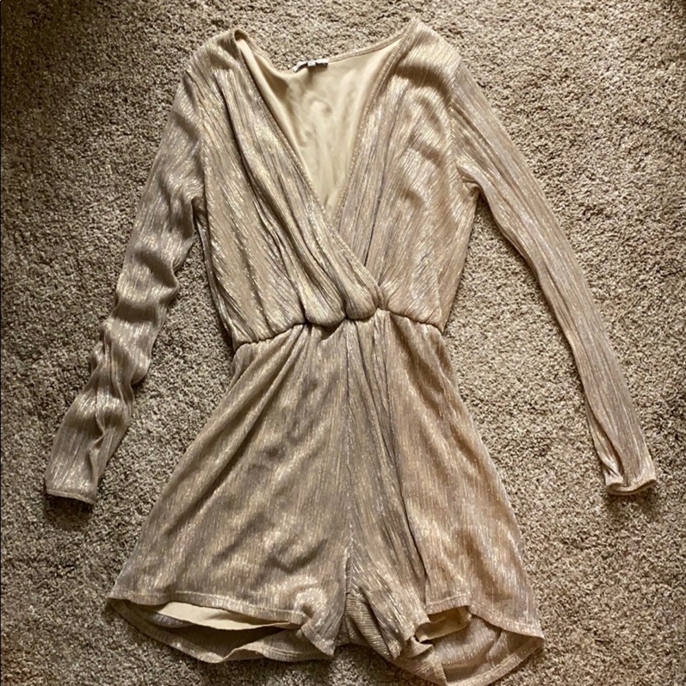 Metallic Long Sleeve Romper